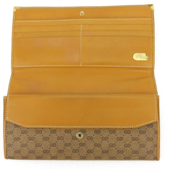 GUCCI wallet micro GG beige PVC �~ leather Authentic used - Picture 5 of 9